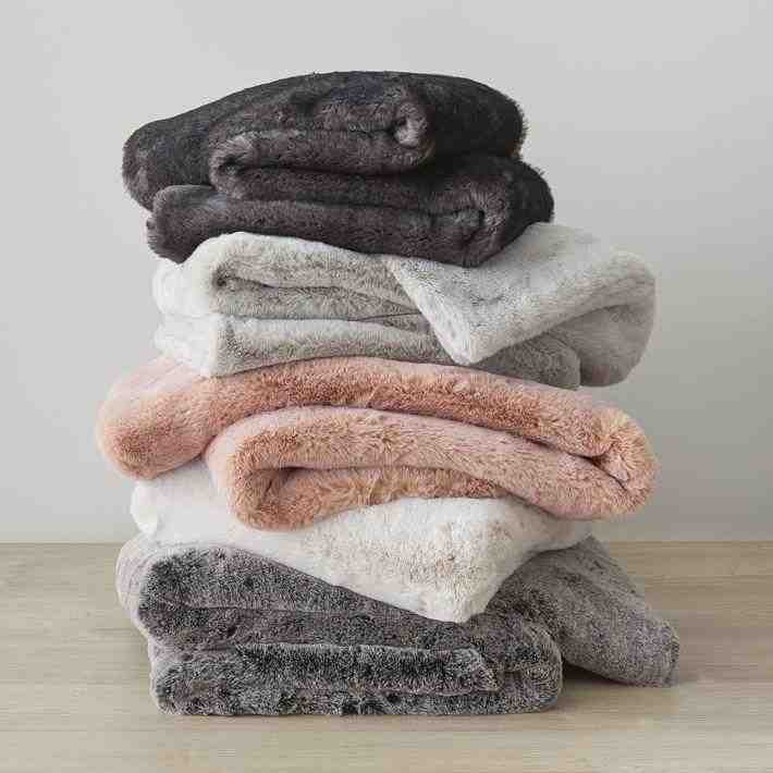 Faux Fur Chinchilla Throw
