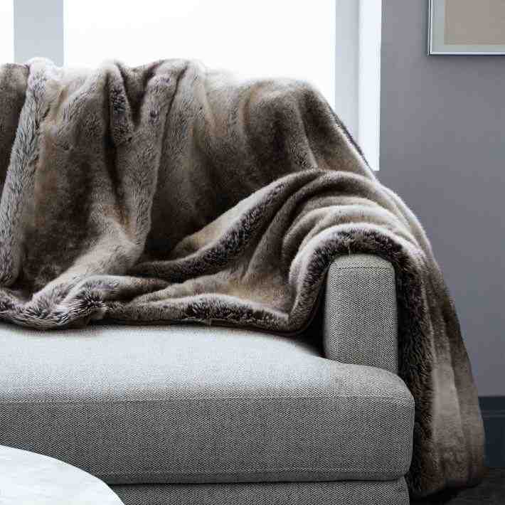 Faux Fur Ombre Throw