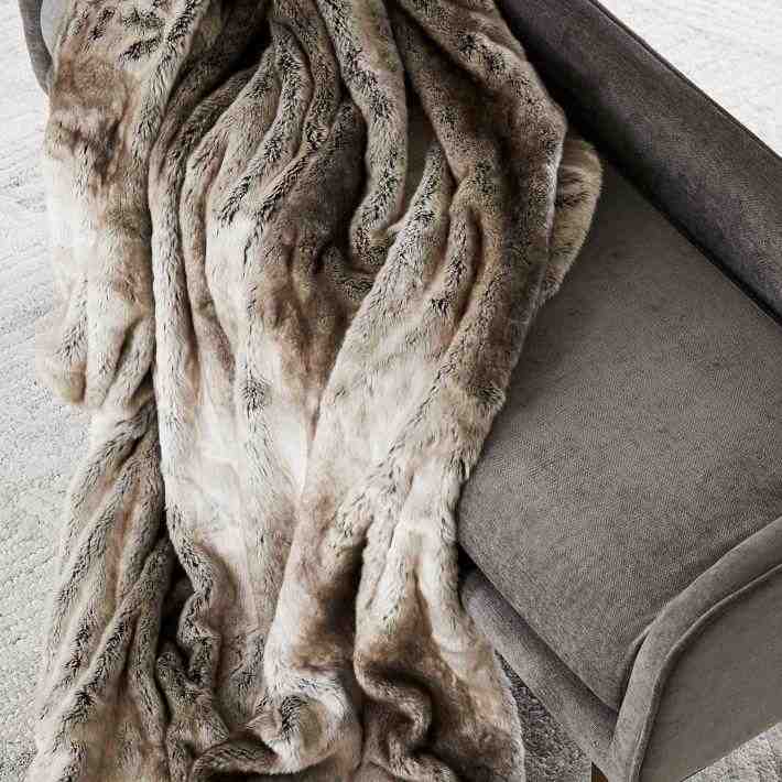 Faux Fur Ombre Throw
