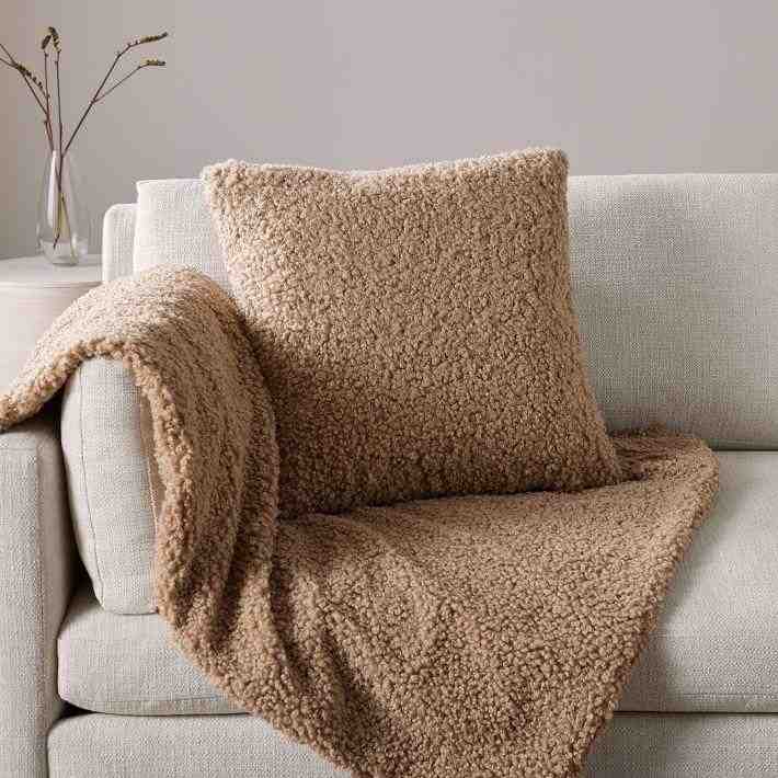 Faux Shearling Pillow Cover, 20x20 inches