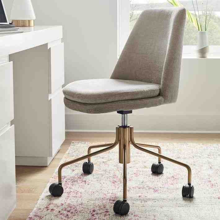 Finley Swivel Office Chair, Distressed Velvet