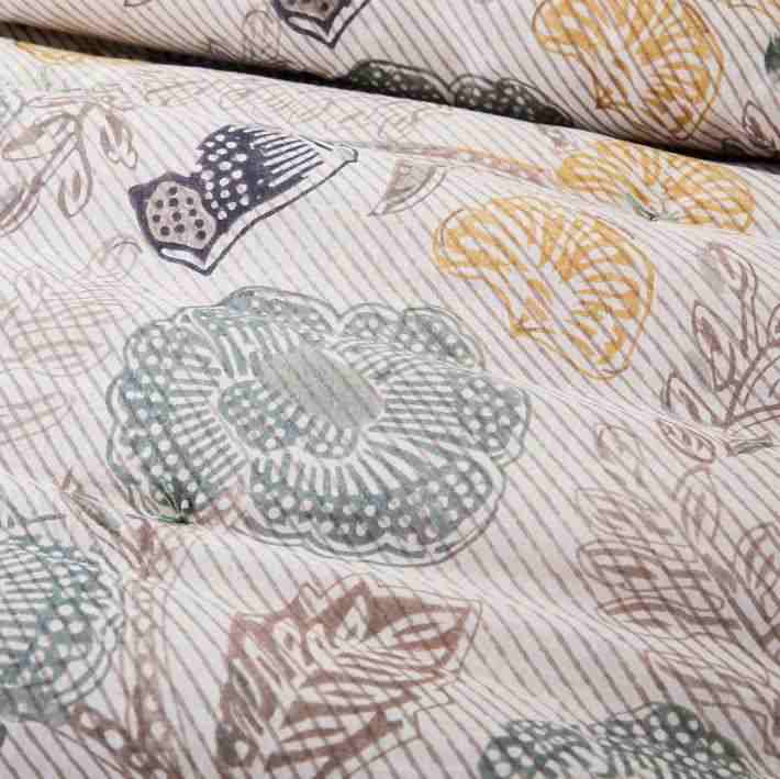 Floral Block Print Organic Cotton Quilt & Sham