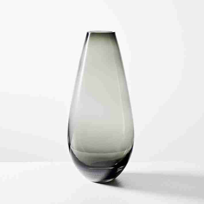 Foundations Glass Tapered Vase, Silver