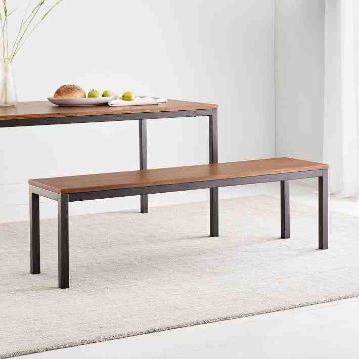 Frame 48" Dining Bench, Walnut, Antique Bronze