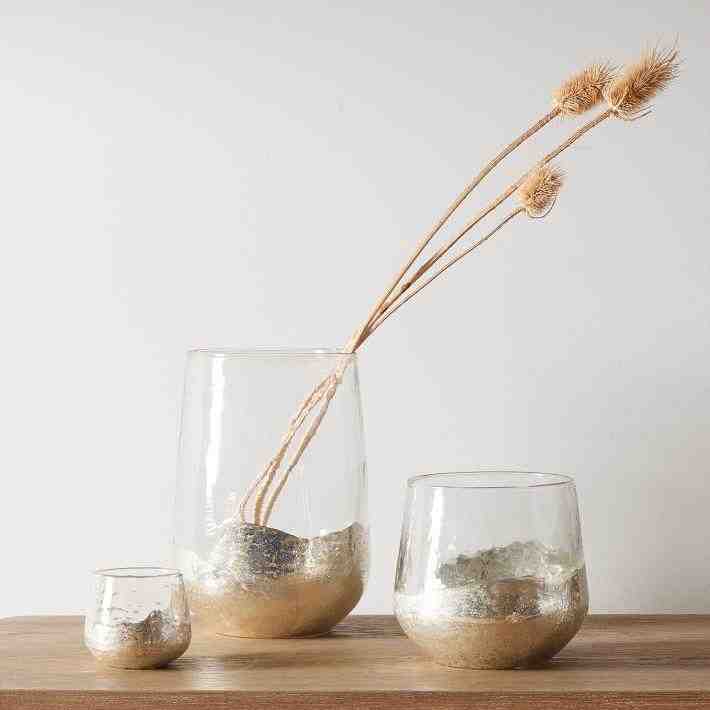 Glacier Mercury Glass Candle Holder,Individual