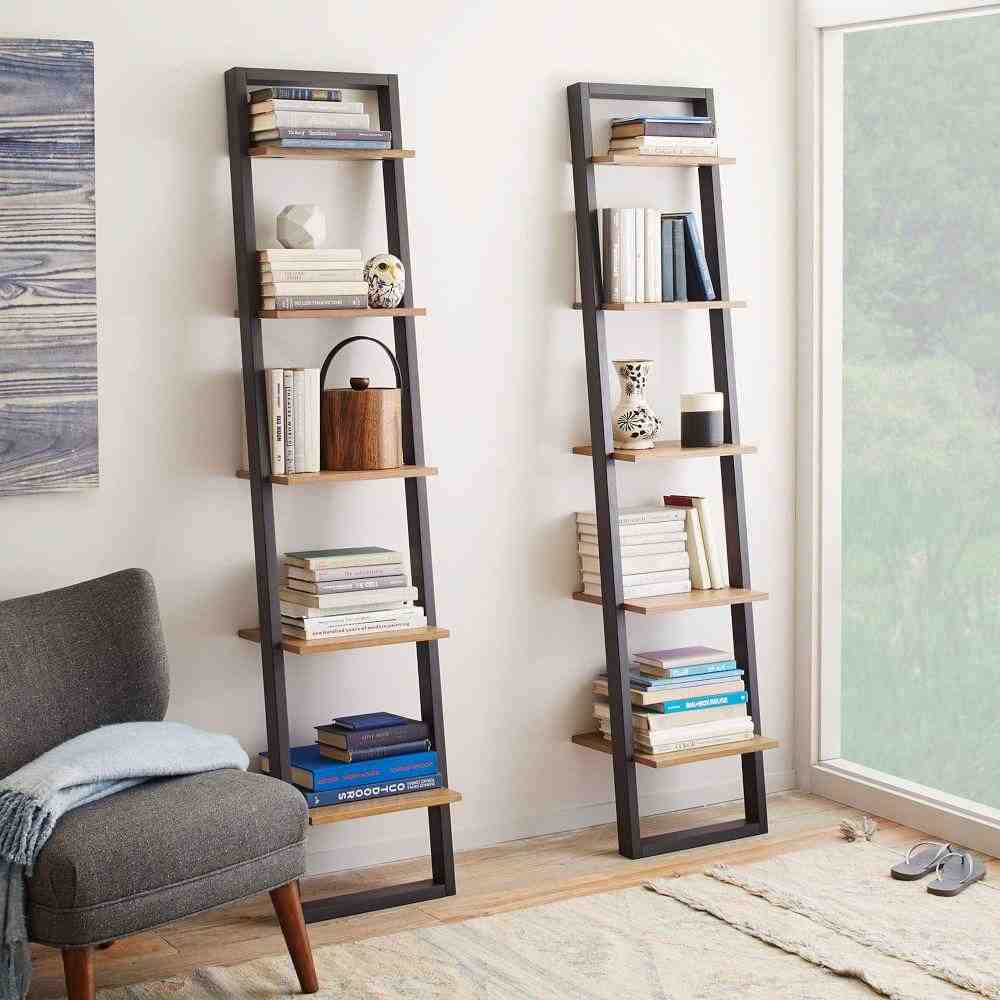 Ladder Bookshelf - Narrow (Sand/Stone)