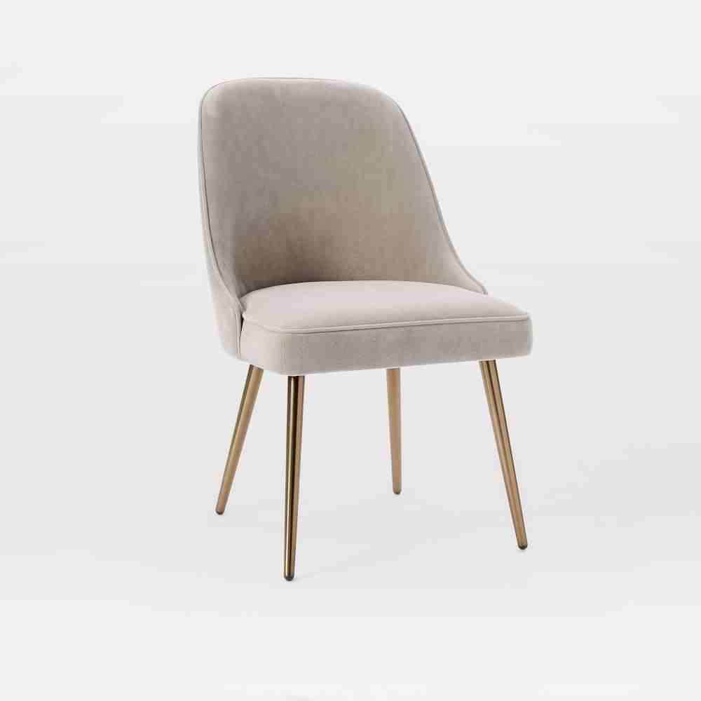 Mid Century Upholstered Dining Chair - Metal