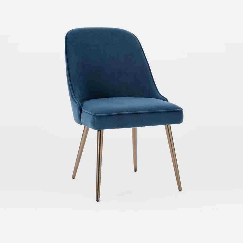 Mid Century Upholstered Dining Chair - Metal