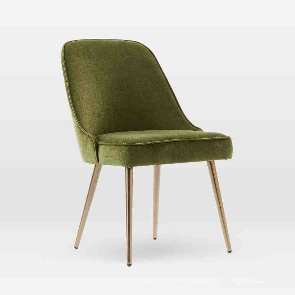 Mid Century Upholstered Dining Chair - Metal