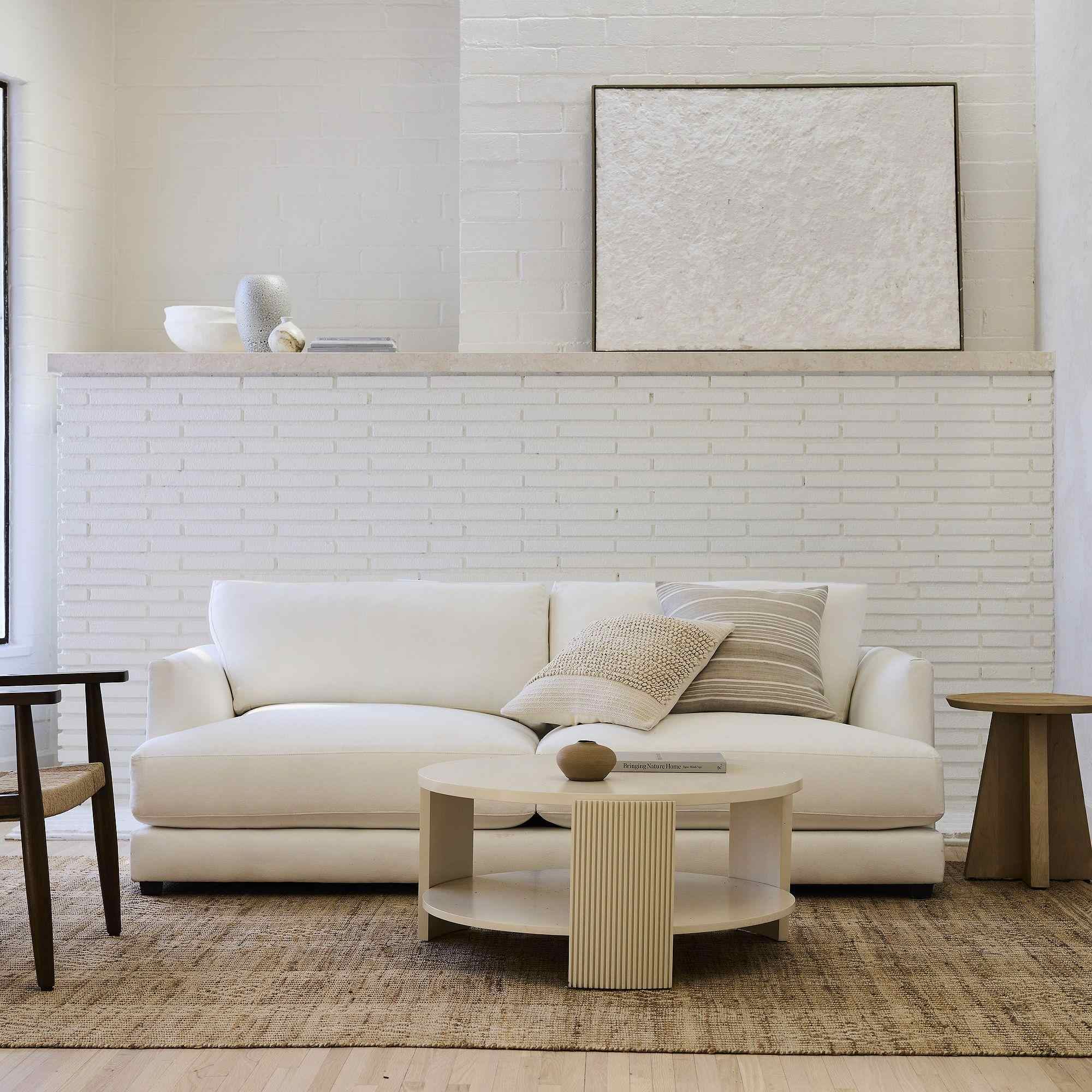 Haven Sofa, 84", White Performance Washed Canvas