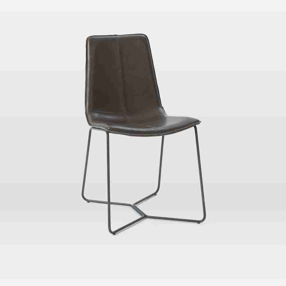 Slope Leather Dining Chair, Set of 2