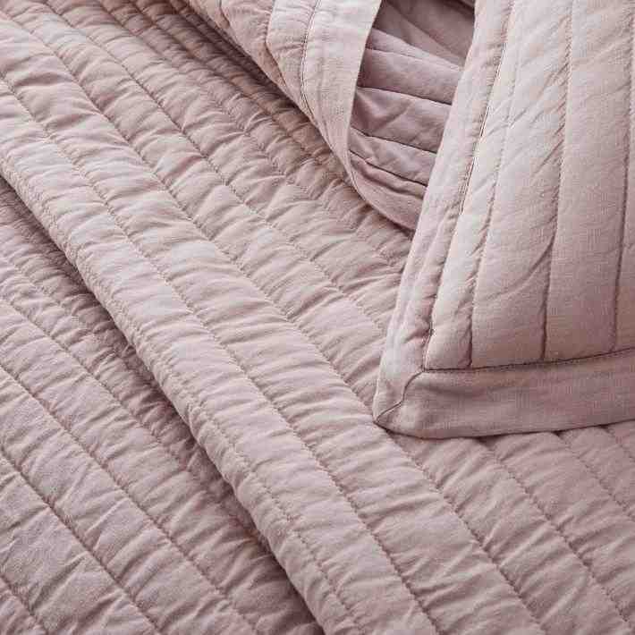 European  Flax Linen Linework Quilt & Shams