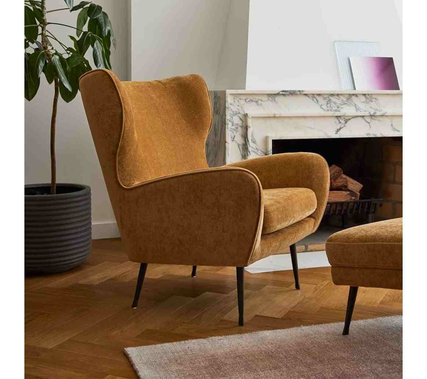 Lucia Wing Chair - Metal Legs