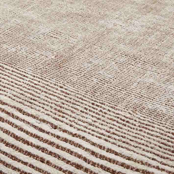 Luxe Stripes Premium Wool Rug 5X8 Feet Ivory