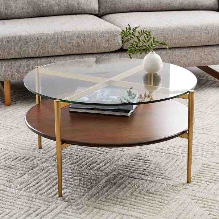 Mid-Century Art Display Round Coffee Table