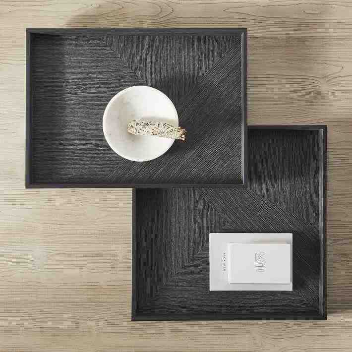 Modern Marquetry Cedar Wood Tray