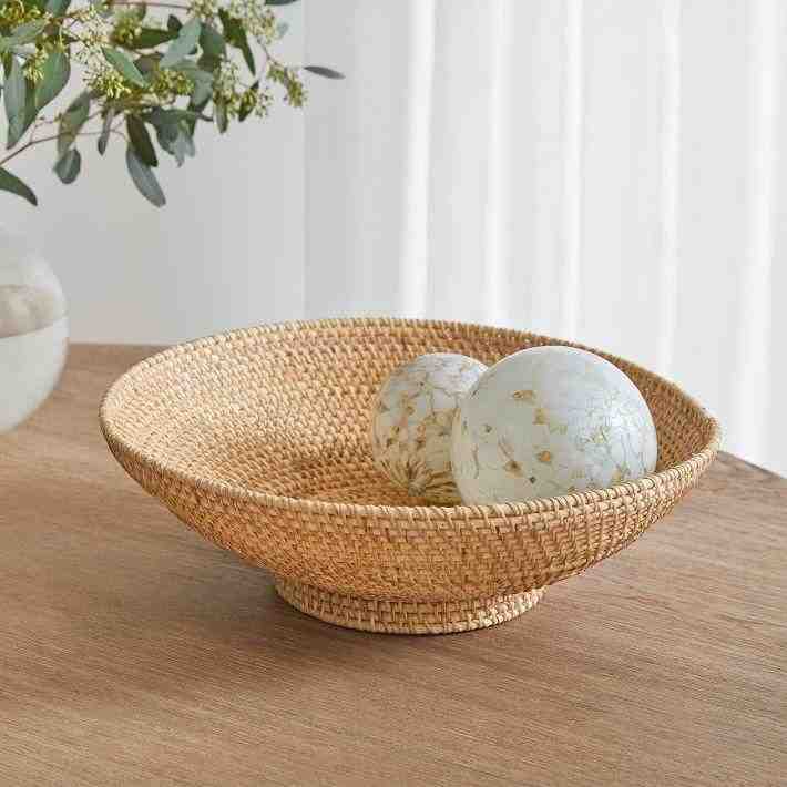 Merida Rattan Centerpiece Bowl, Natural