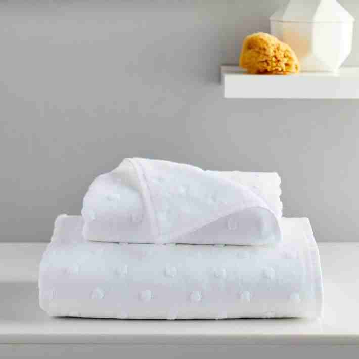 Organic Gauze Candlewick Towels, White