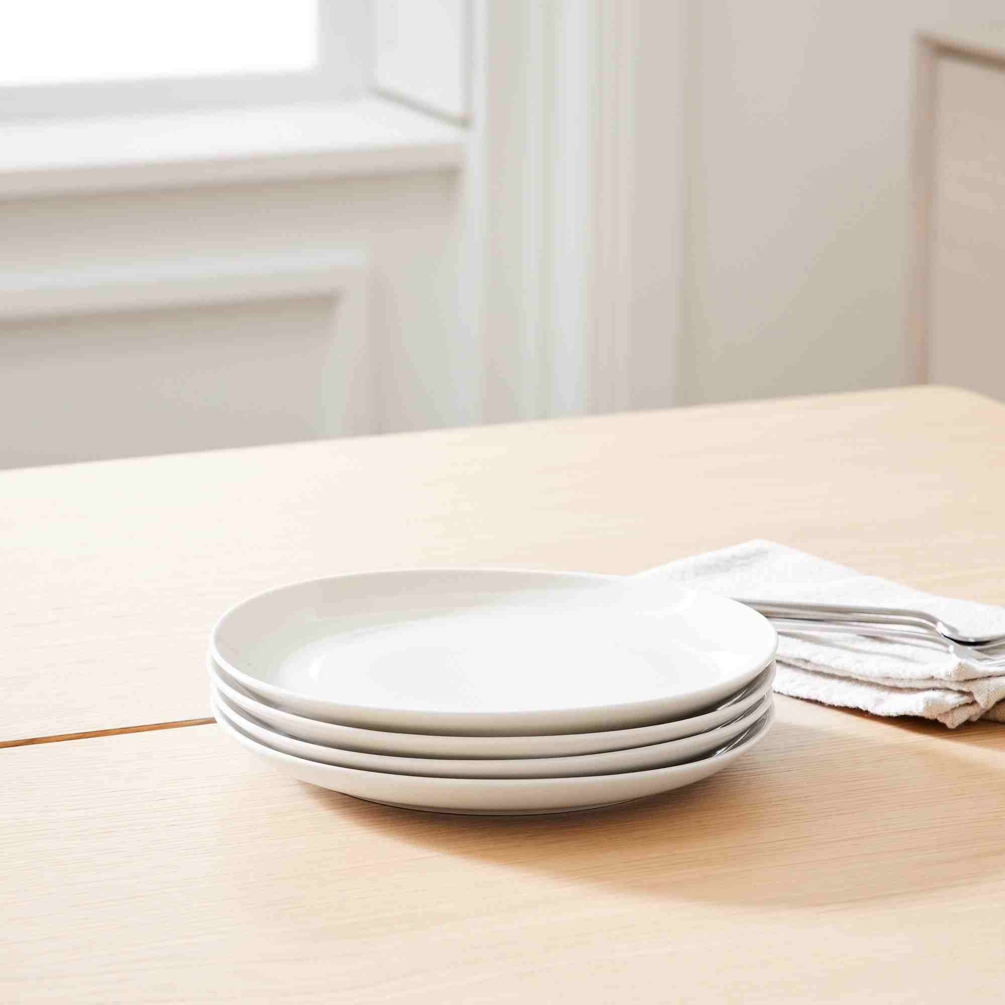 Organic Shaped Porcelain Salad Plate - Set of 4, Ivory