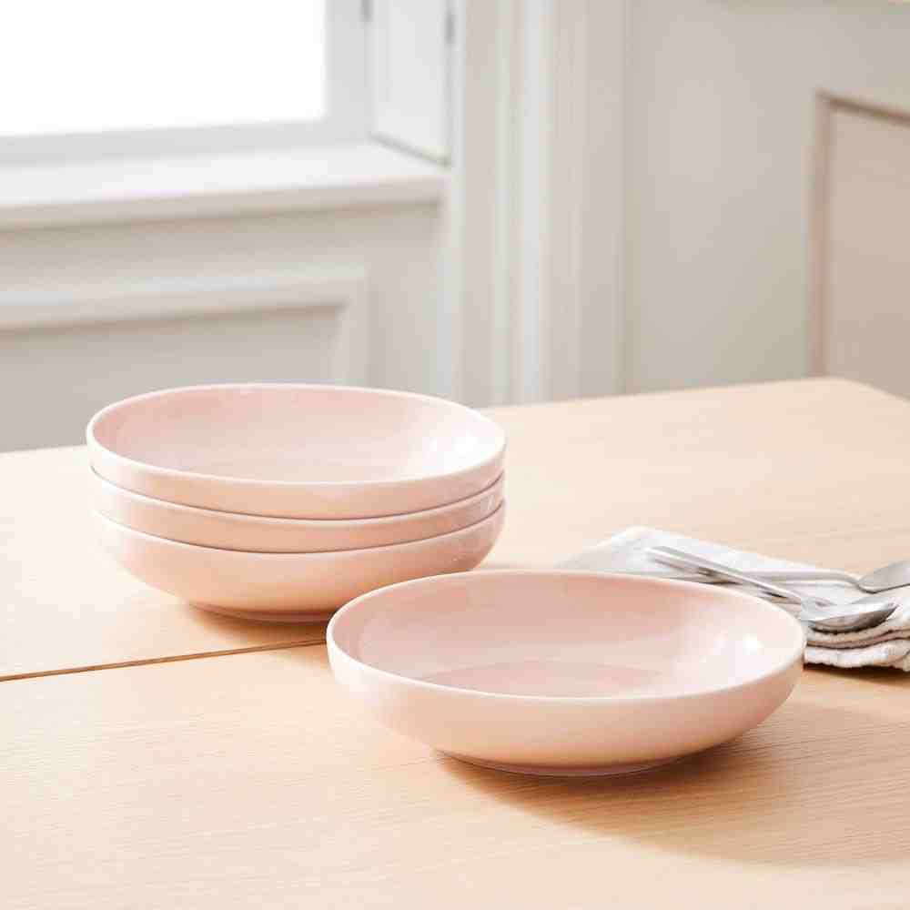 Organic Shaped Porcelain Salad Plate - Set of 4, Rose