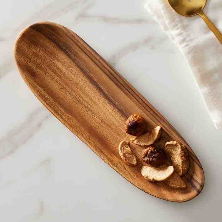 Organic Shaped Acacia Wood Platter, Each
