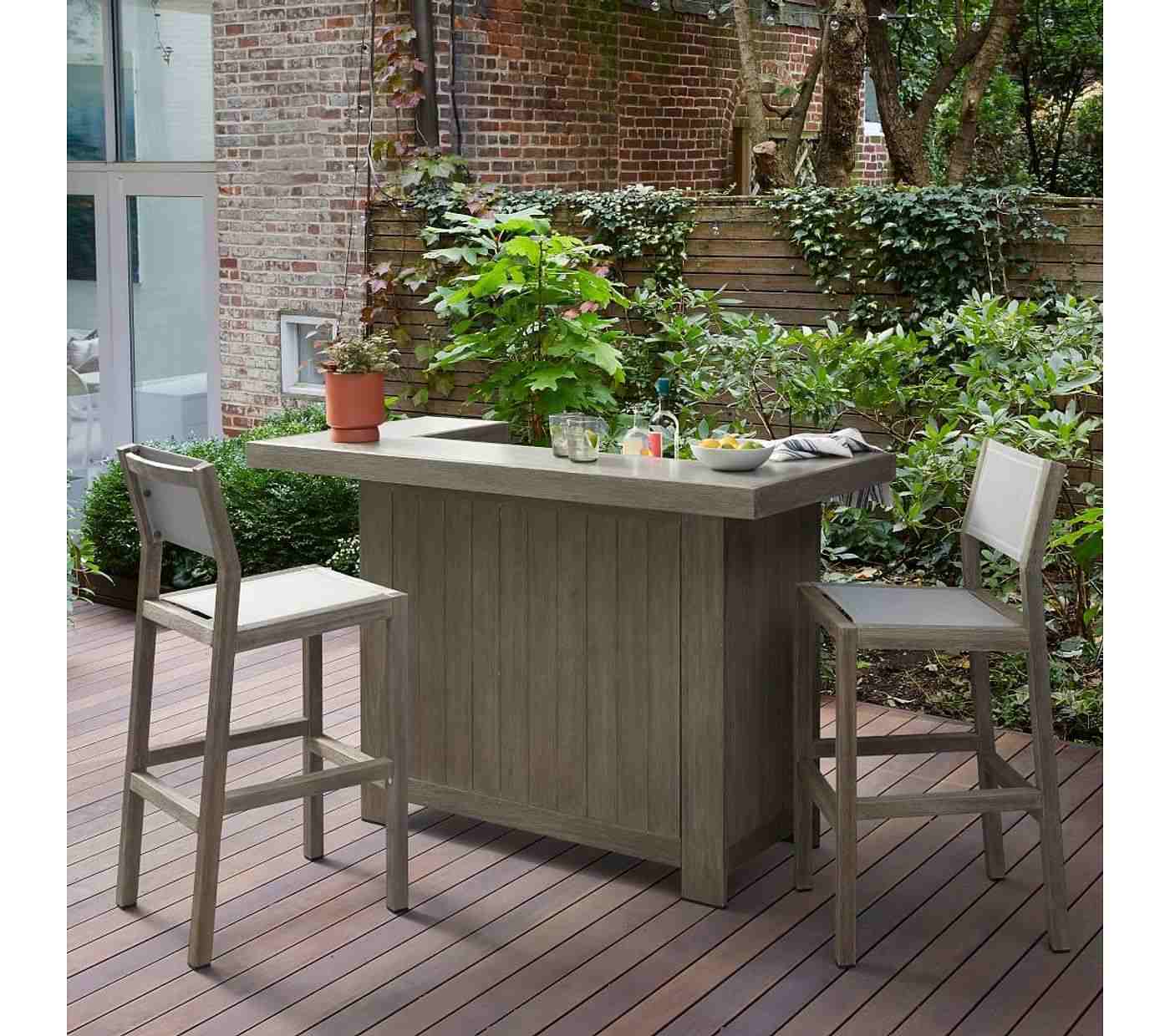 Portside Bar Stool, Weathered Gray
