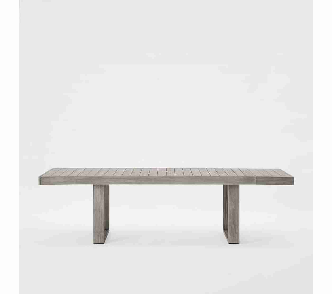 Portside Expandable Dining Table, 74"-106", Weathered Gray