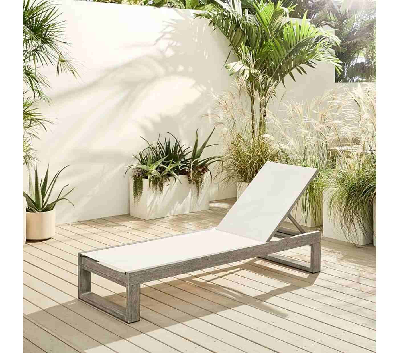 Portside Textiline Lounger, Weathered Gray