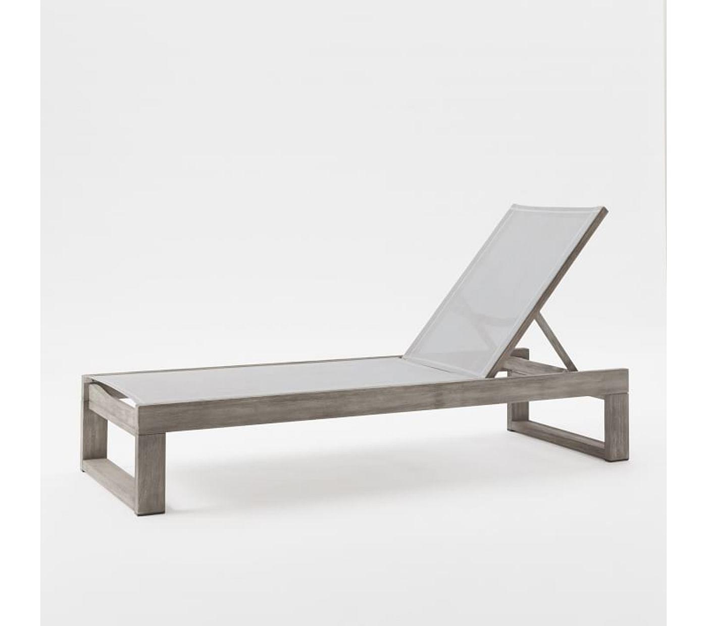 Portside Textiline Lounger, Weathered Gray