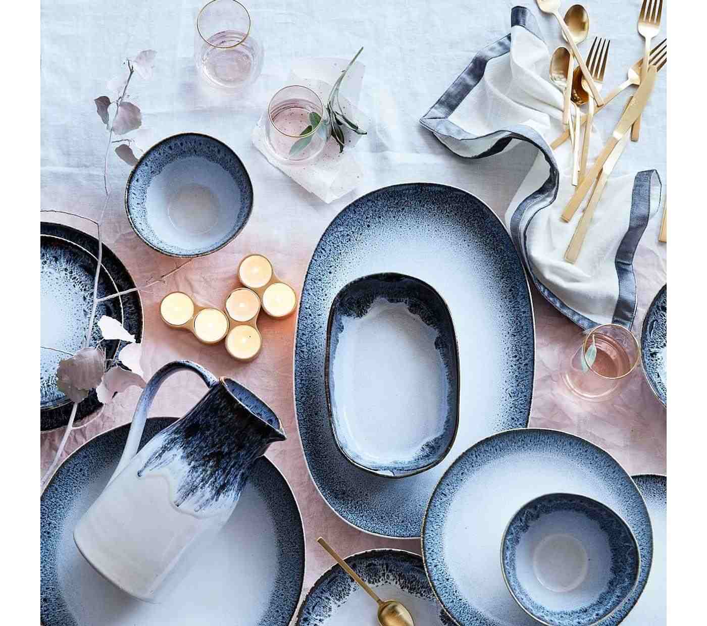 Reactive Glaze Serveware - Black/White