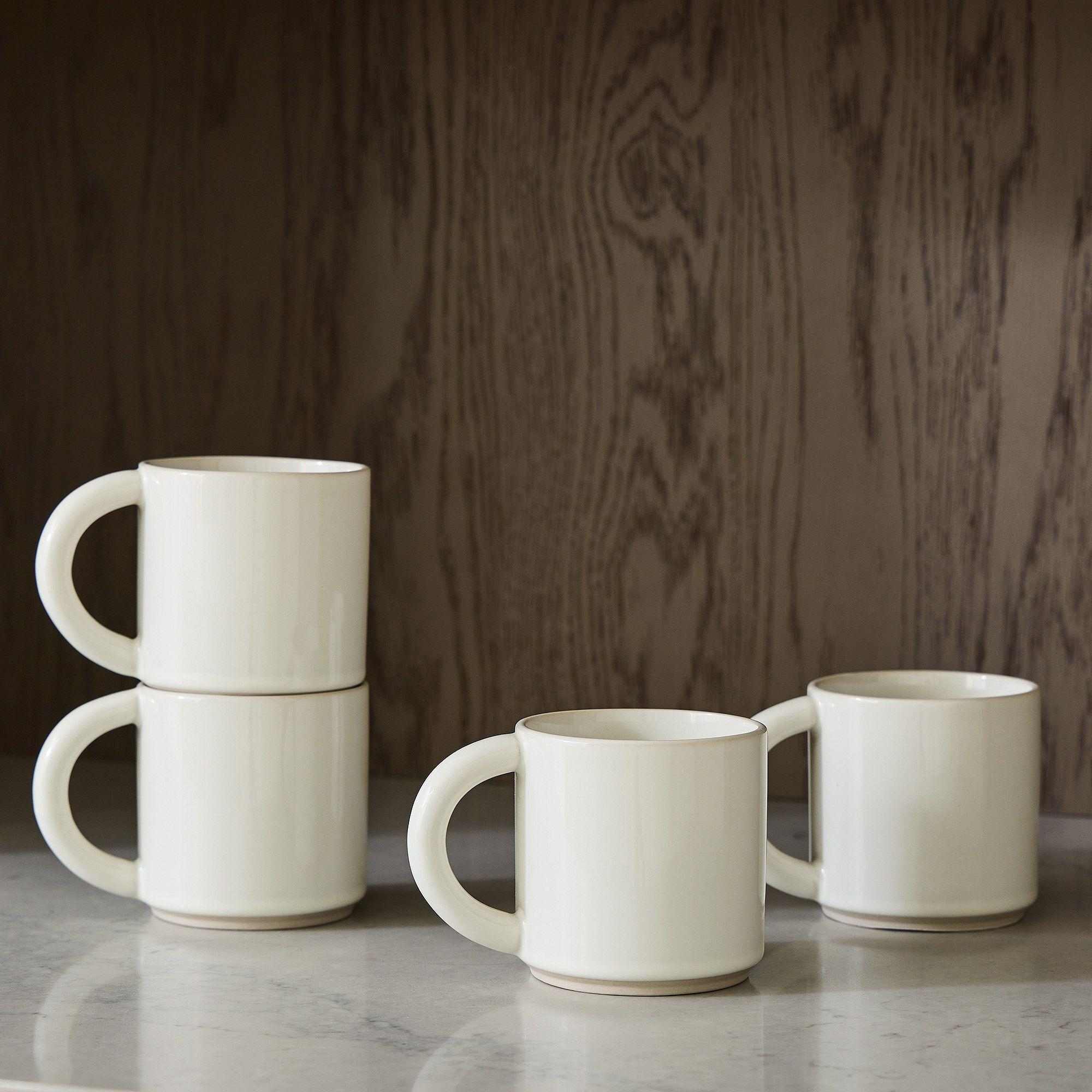 Straight Sided Nested Stoneware Mug - Set of 4