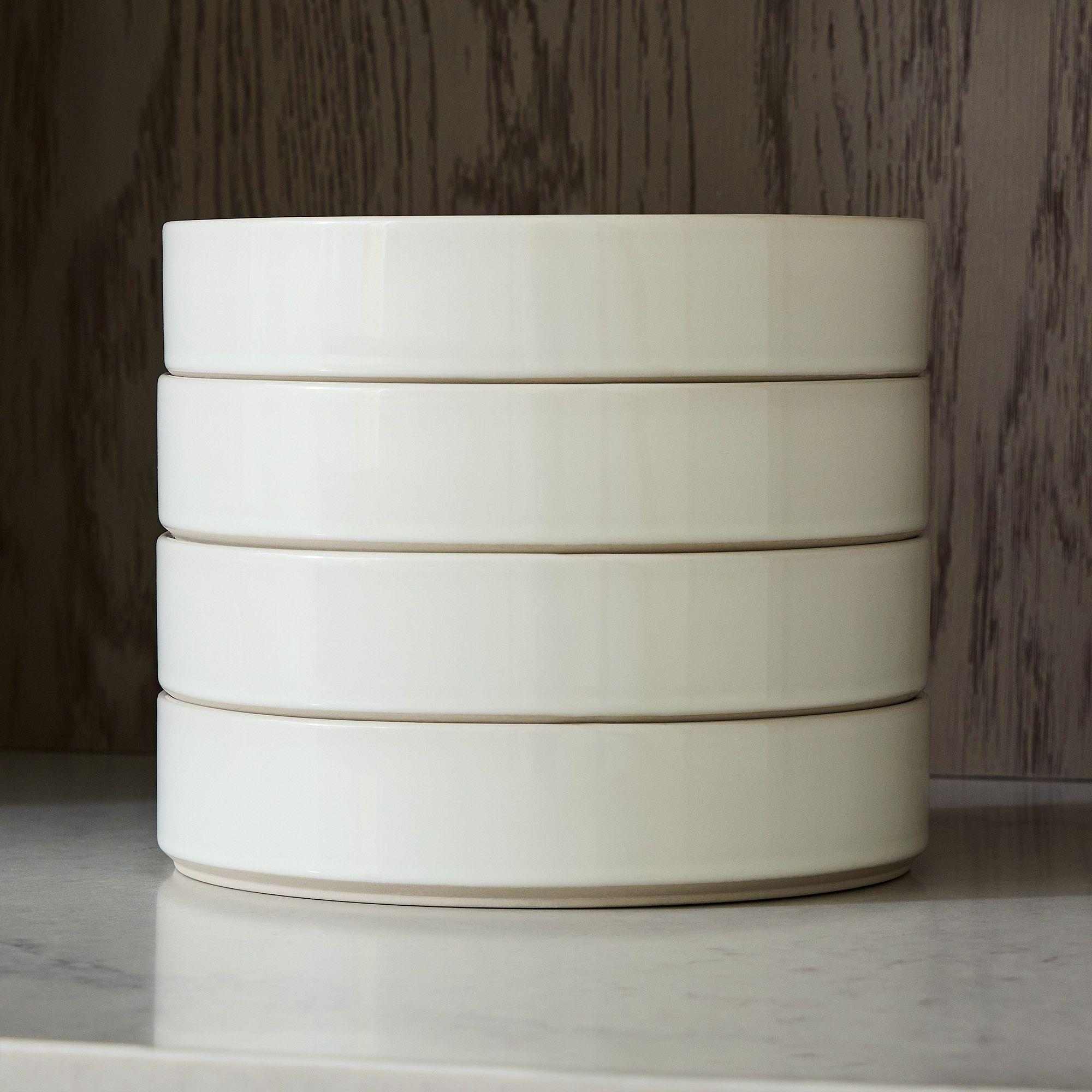 Straight Sided Nested Stoneware Pasta Bowl Set of 4
