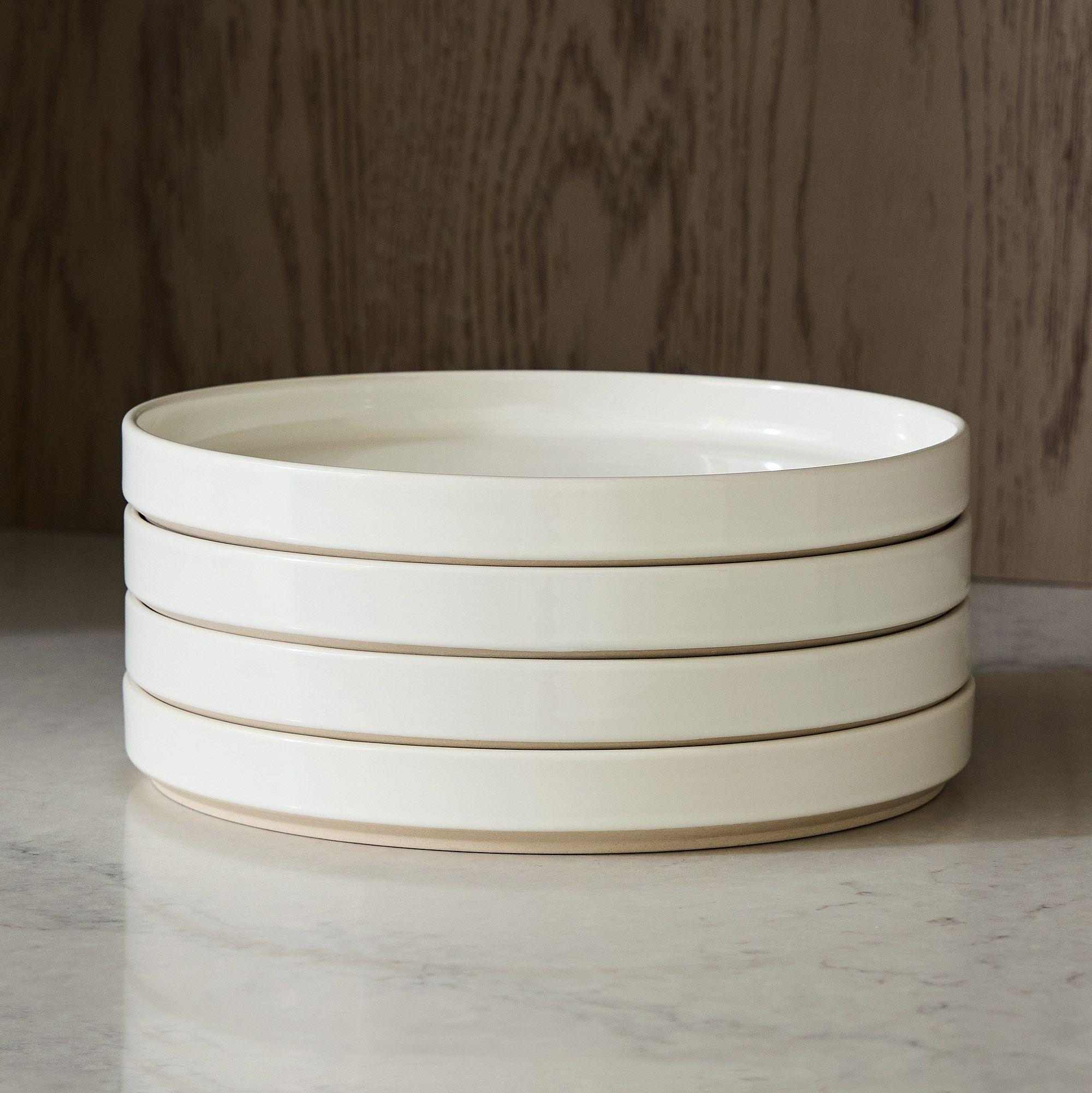 Straight Sided Nested Stoneware Salad Plate - Set of 4