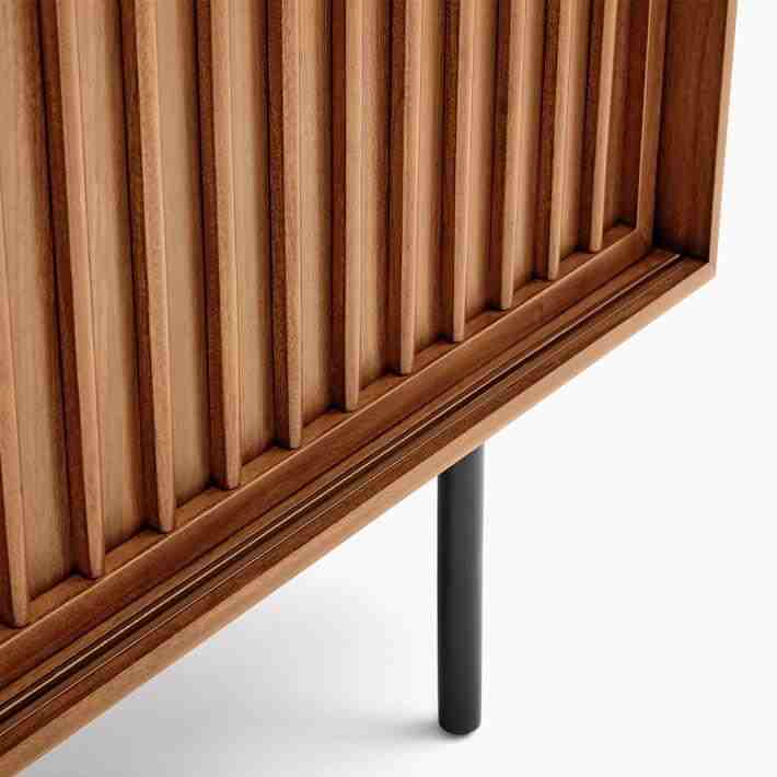 Slatted Buffet, Walnut, Antique Bronze