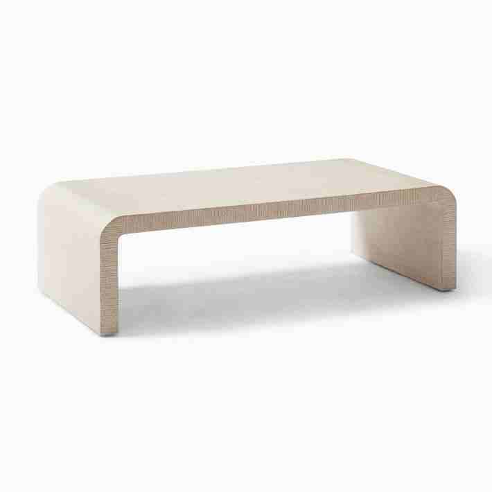 Solstice Whitewash Raffia Large Coffee Table
