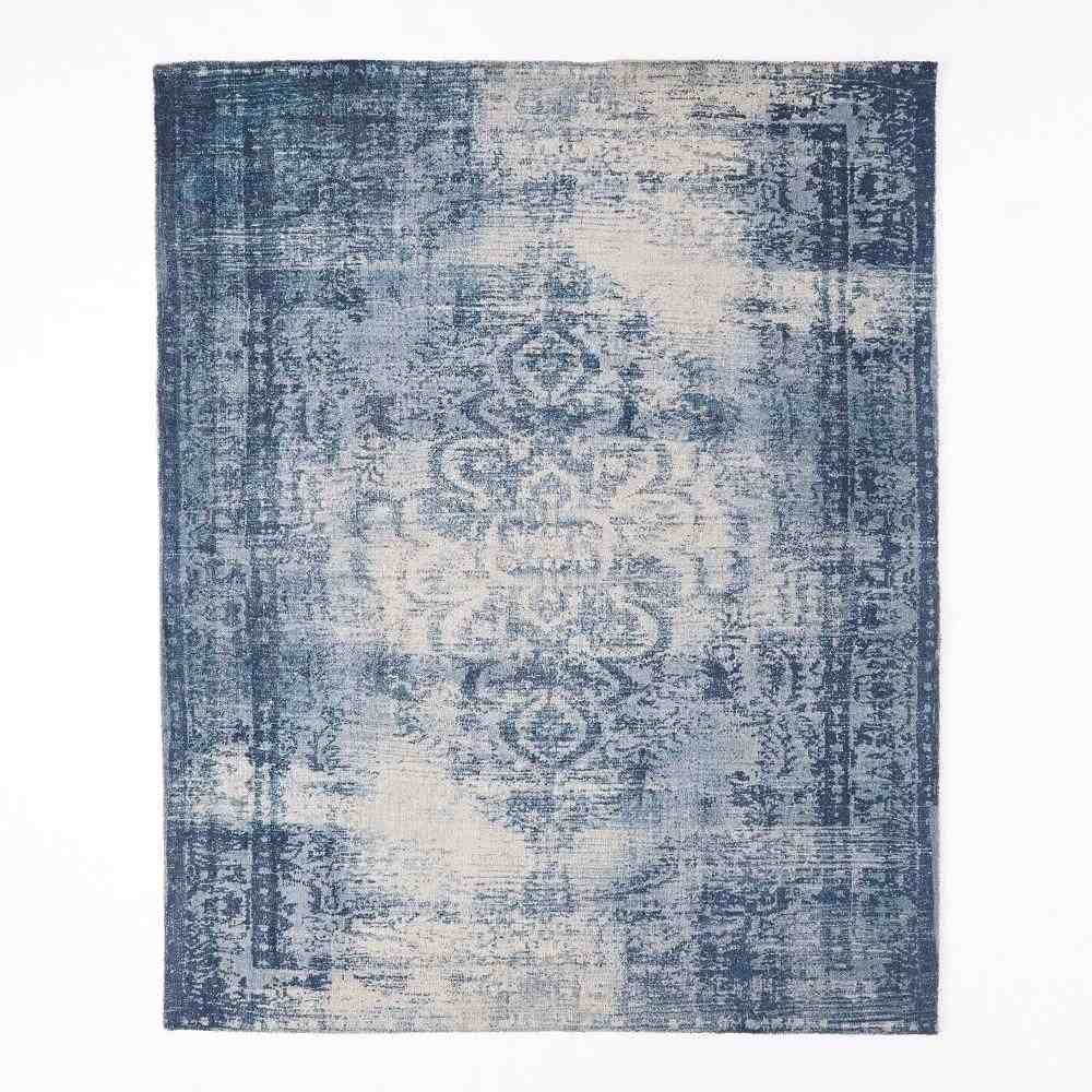 Distressed Arabesque Wool Rug