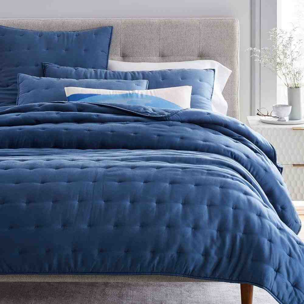 TENCEL&#8482 Crescent Stitch Quilt + Shams