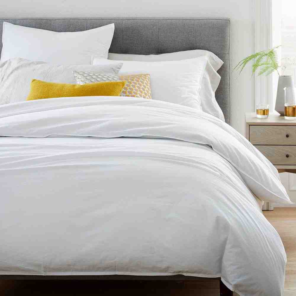 Organic Washed Cotton Percale Duvet Cover & Shams