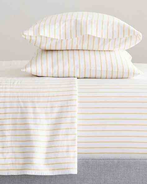 Organic Washed Cotton Percale Simple Stripe Sheet Set