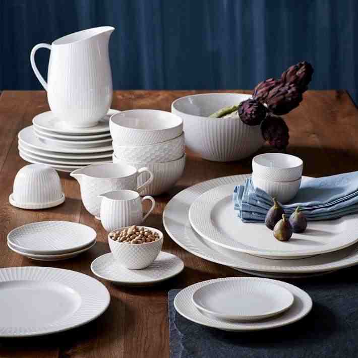 Textured Stoneware Serving Platter & Bowl
