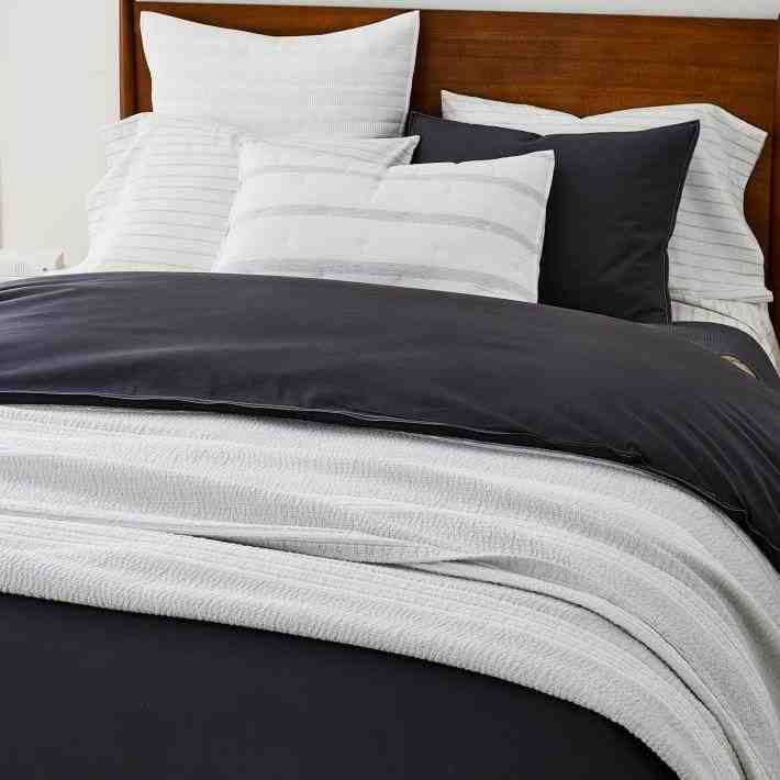 west elm | Variegated Luxe Linen Running Stripe Blanket