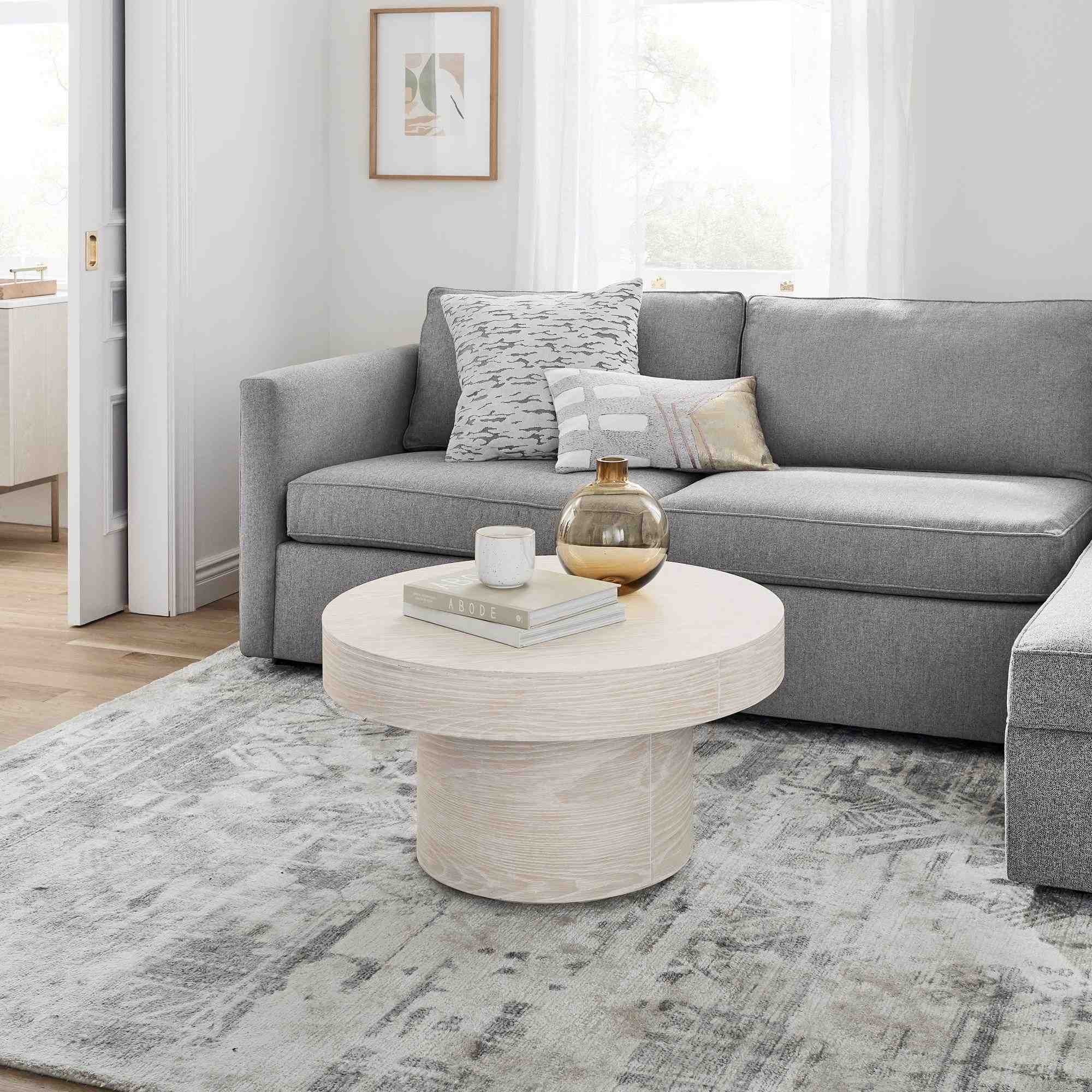 Pedestal Coffee Table, 30", Winterwood