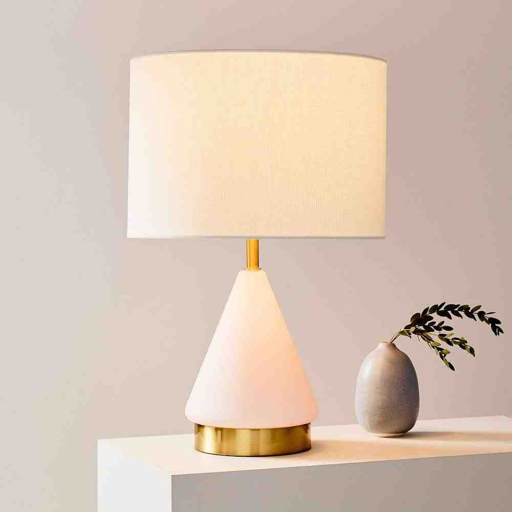 Metalized Glass USB Table Lamp (20")