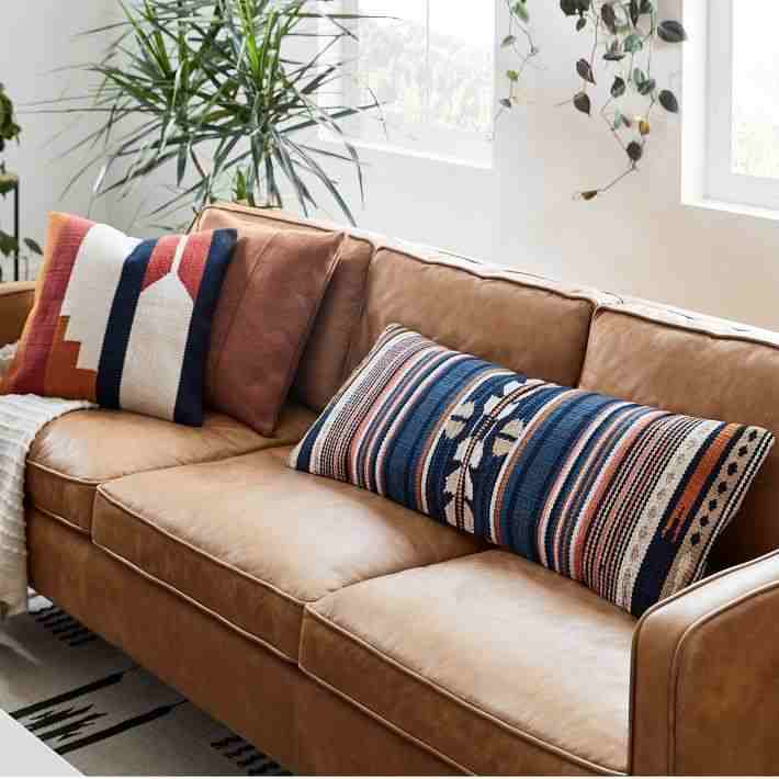 Woven Baja Pillow Cover, 14"x36", Midnight