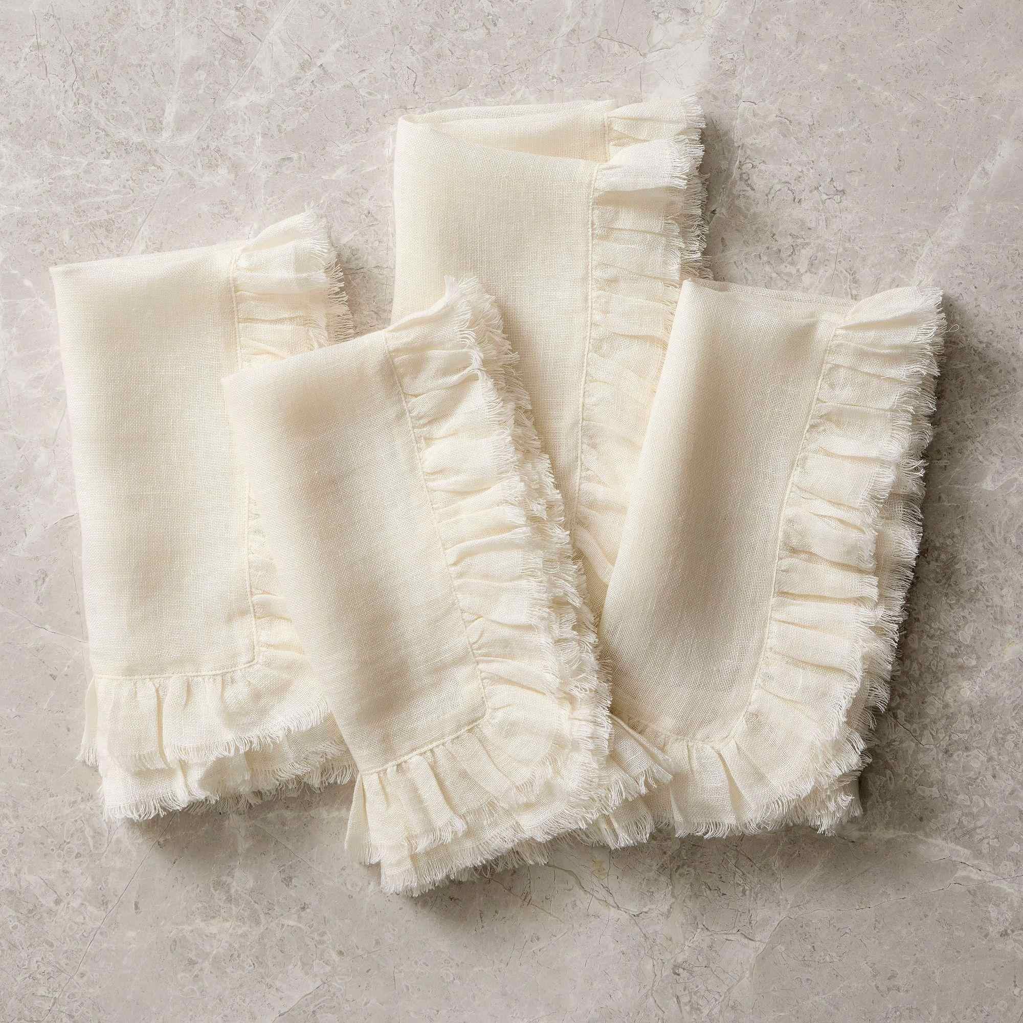 Abigail Ruffle Linen Napkin Sets