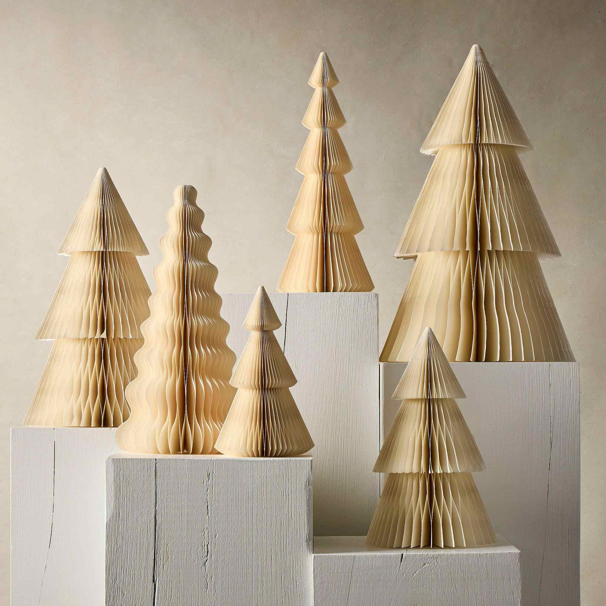 Neutral Decorative Paper Tabletop Trees (20")