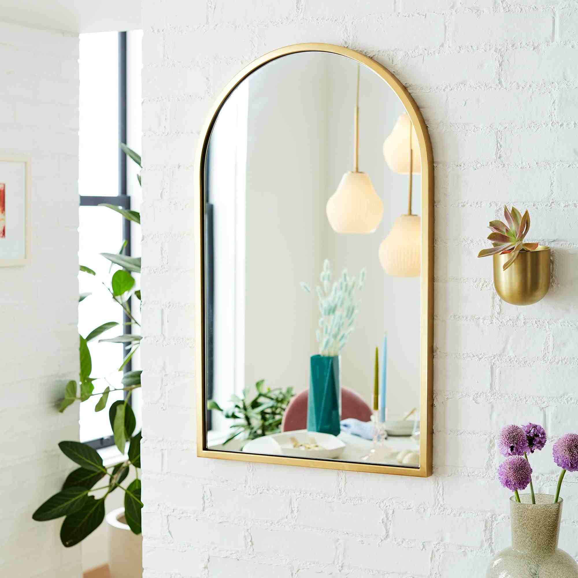 Metal Frame Arched Wall Mirror