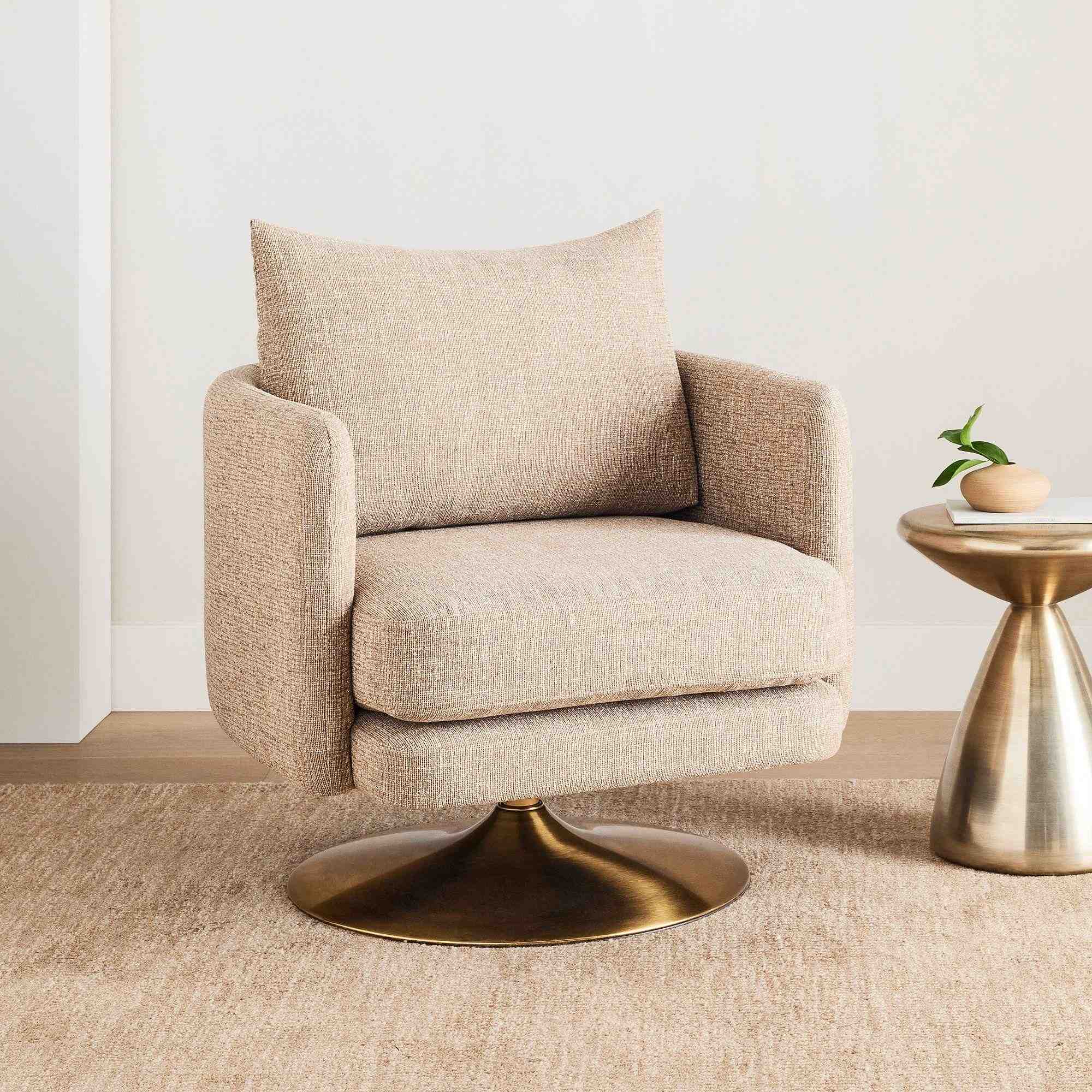 Auburn Swivel Chair , Camel , Deco Weave