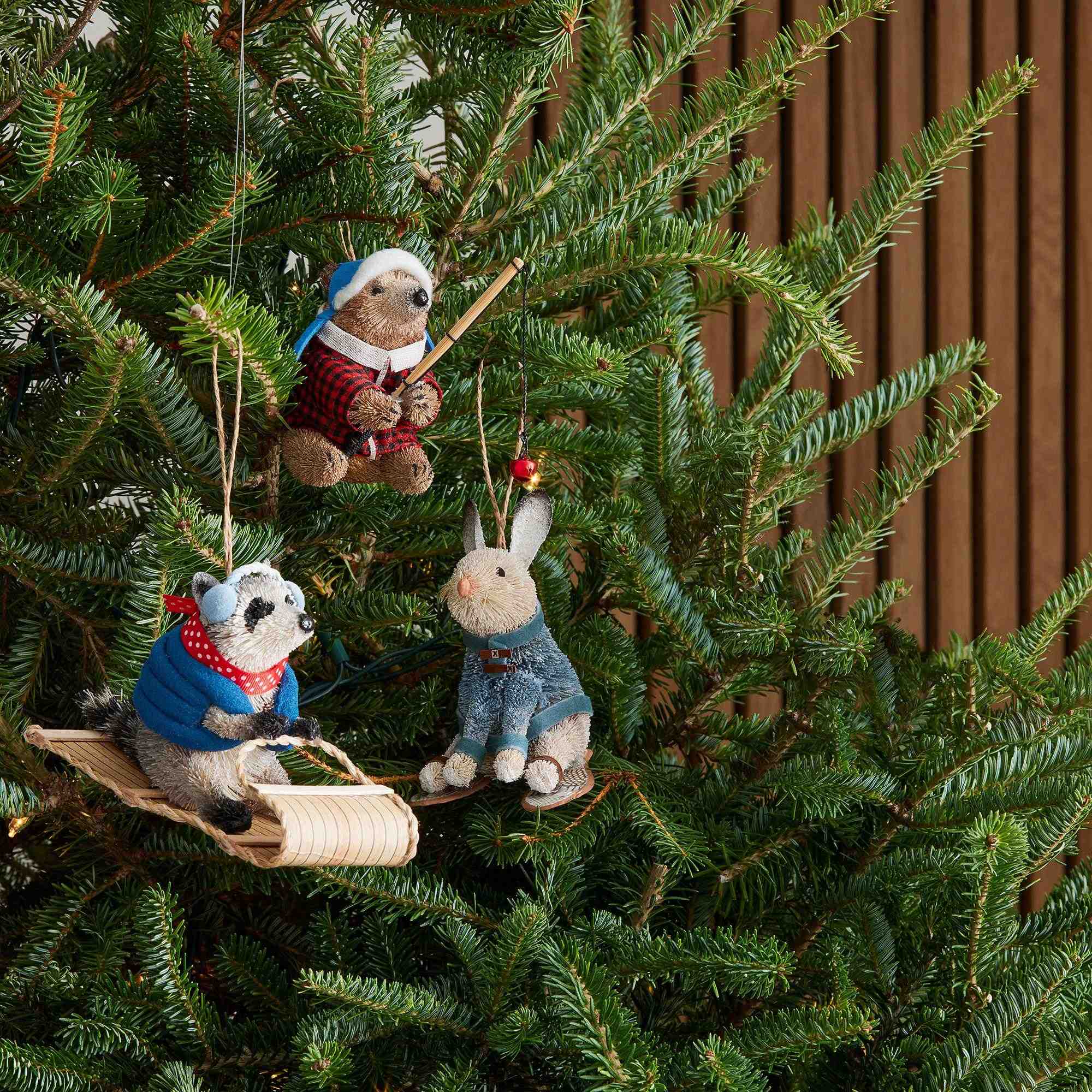 Bottlebrush Dapper Animal Ornaments