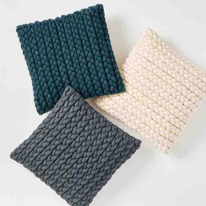 Braided Jersey Pillow Cover, 20"x20"